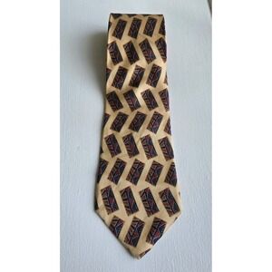 GITMAN BROS. Yellow Gold Geometric Men's tie 100% Silk Made in‎ USA